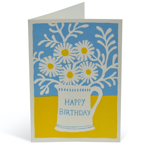 'Happy Birthday' Daisies in a Mug Greetings Card by Cambridge Imprint