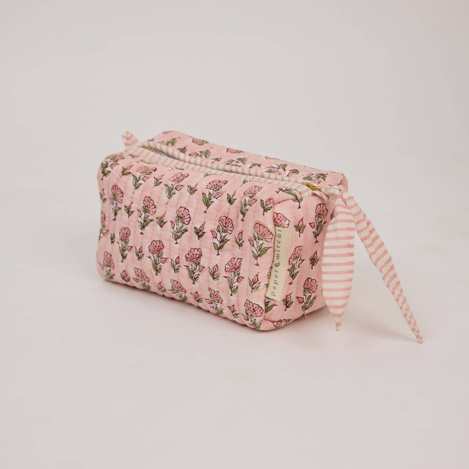 Organic Cotton Toiletry Bag (Small) - Ditsy Floral Blush - Winter's Moon 