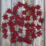 Large Palm Leaf Stars Garland - Red
