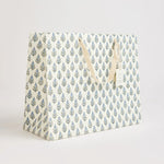 Block Printed Luxury Gift Bags - Large (Bluestone) - Winter's Moon 