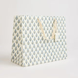 Block Printed Luxury Gift Bags - Large (Bluestone) - Winter's Moon 
