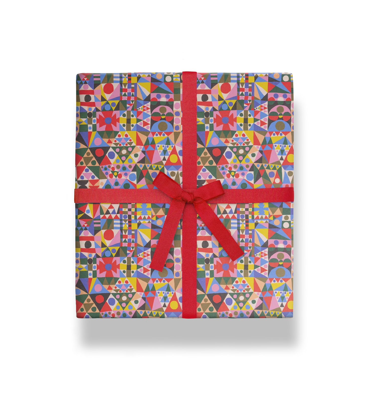 'Patchwork Bold Geometric Patterned' Wrapping Paper - Winter's Moon 