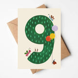 'Nine' Greetings Card
