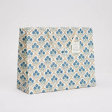 Block Printed Luxury Gift Bags - Large (Blue) - Winter's Moon 