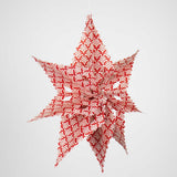 Large Handmade Paper 'Sirius' Star Decoration - Red & White