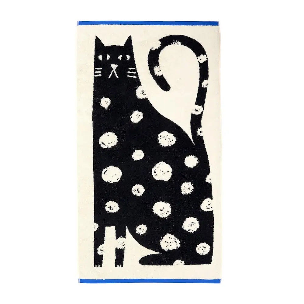 Lazy Cat Bath Towel by Donna Wilson - Winter's Moon 