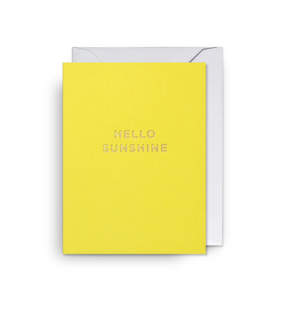 A sunny yellow card with the message 'hello sunshine' by Lagom