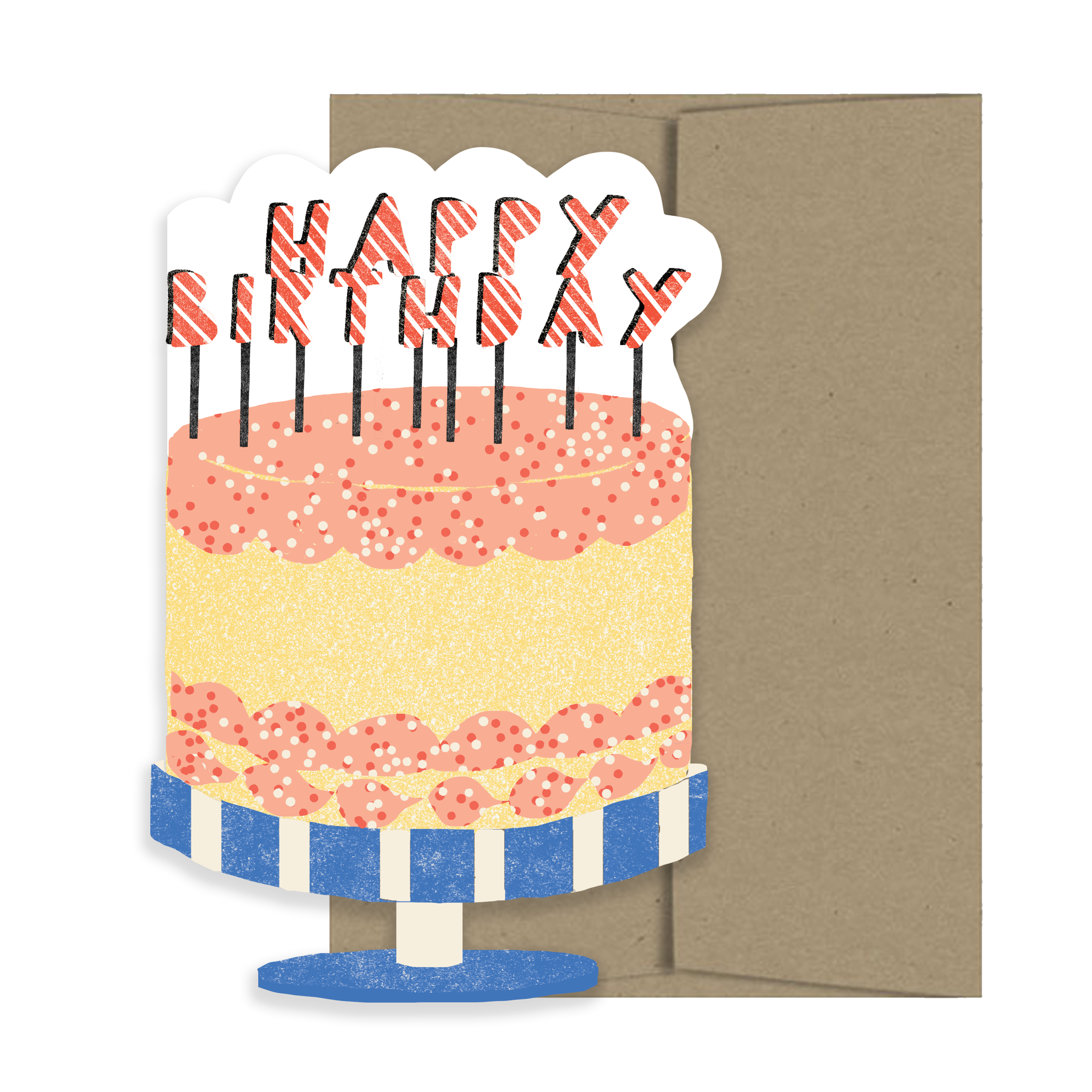 'Happy Birthday Cake' Greetings Card - Winter's Moon 