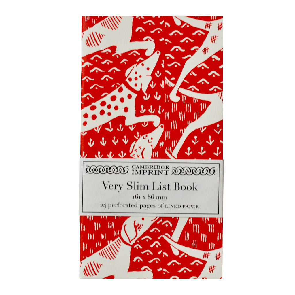 Red Very Slim List Book - Dogs