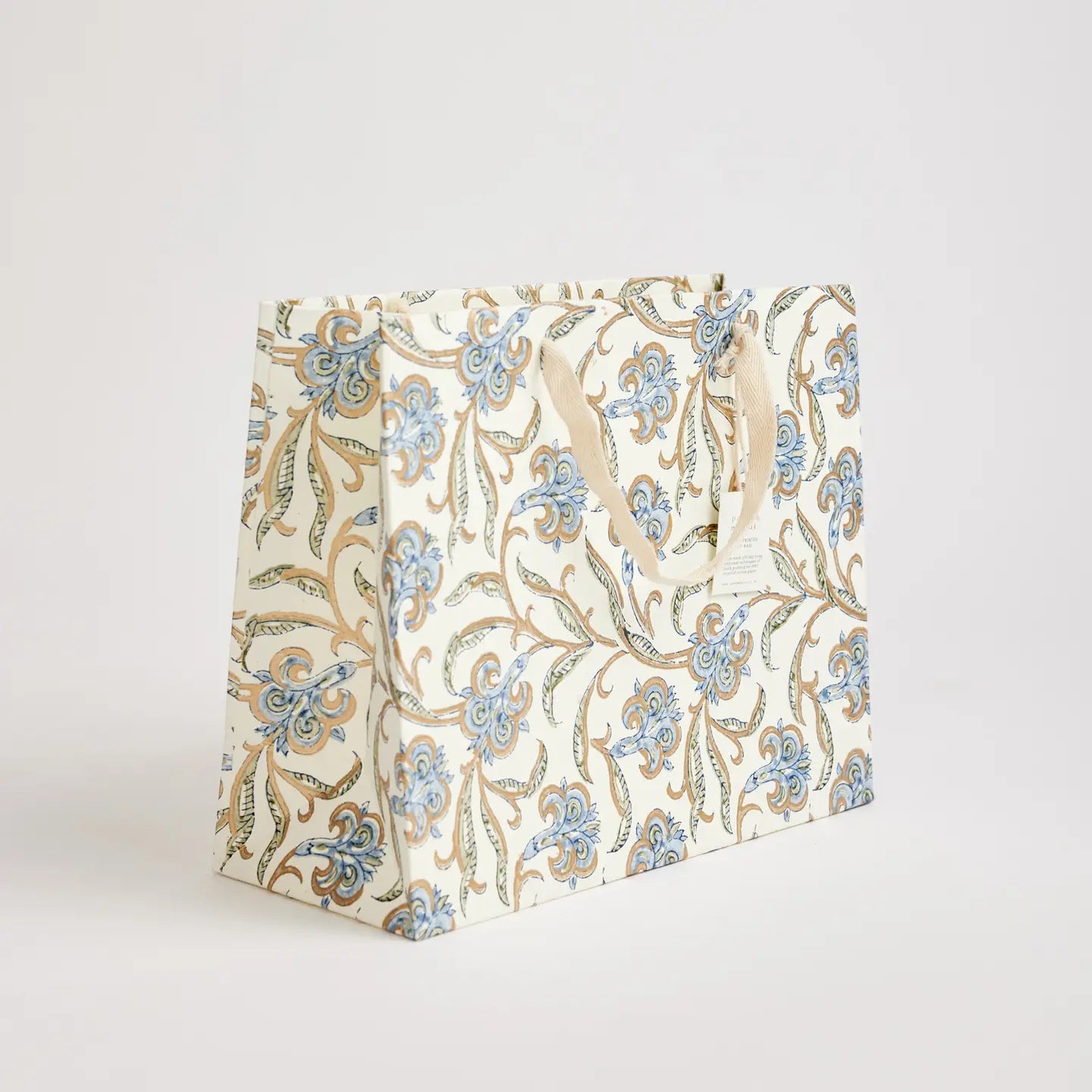 Block Printed Luxury Gift Bags - Large (Bluestone) - Winter's Moon 