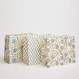 Block Printed Luxury Gift Bags - Large (Bluestone) - Winter's Moon 