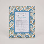 Block Printed Picture Frame - Trellis Indigo - Winter's Moon 