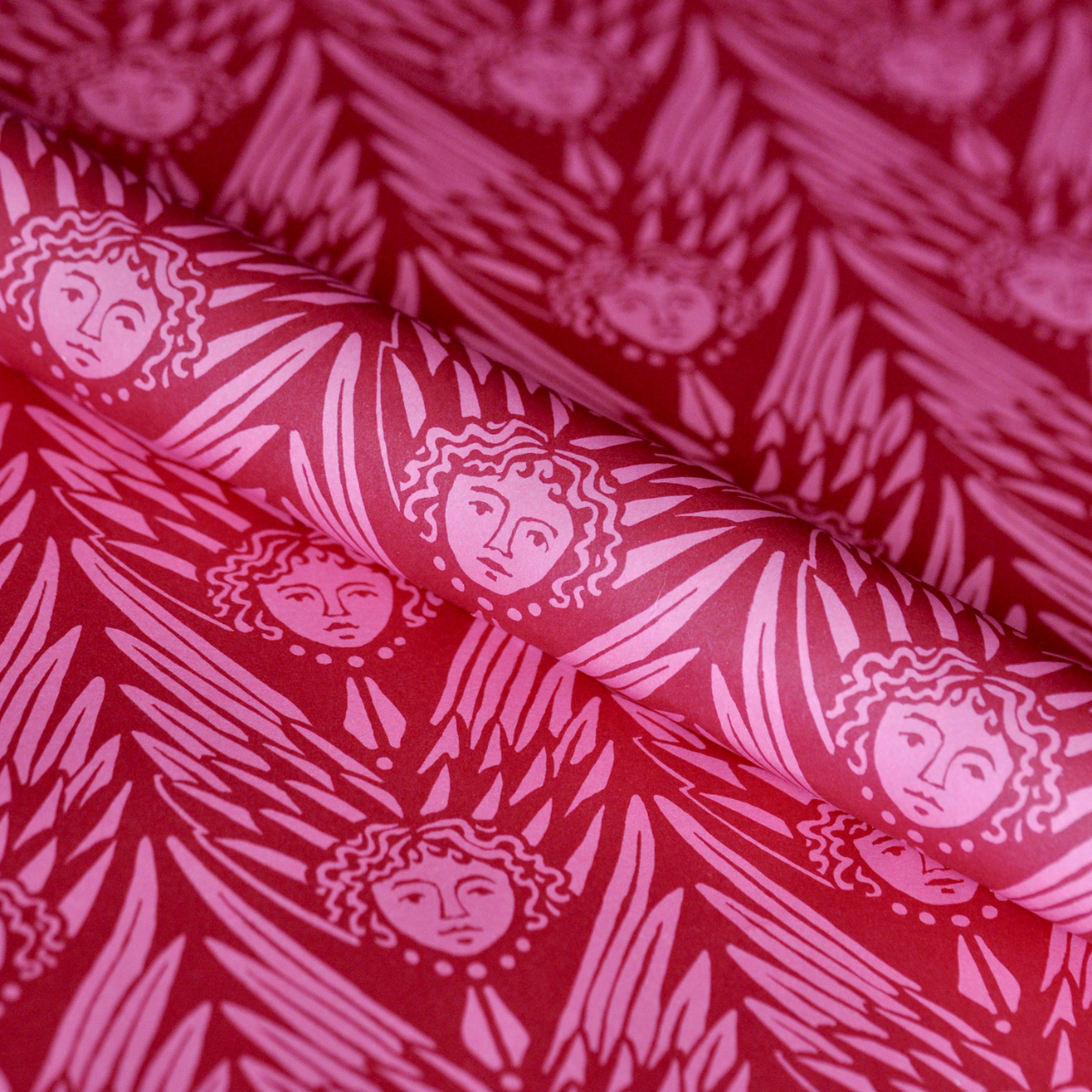 cambridge imprint - 5 Sheets Of Suffolk Angels Plum Pudding Patterned Papers - winter's moon