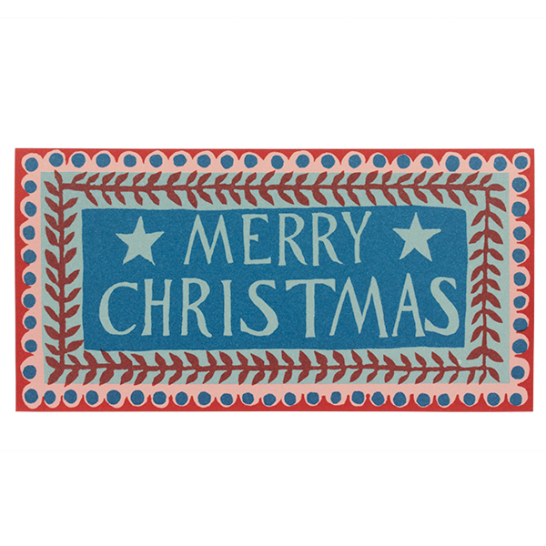 cambridge imprint - Pack Of Six Long Cards Merry Christmas Pattern - winter's moon