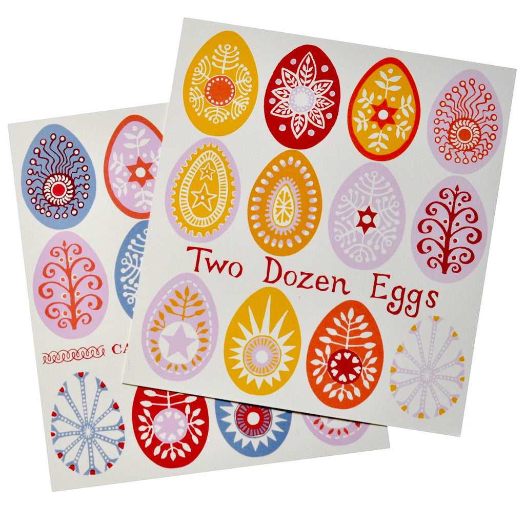 24 patterned paper Easter egg decorations, in Cambridge Imprint's signature patterns.