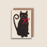 'Black Cat' Mini Greetings Card