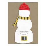 'Snowman' Die Cut Greetings Card