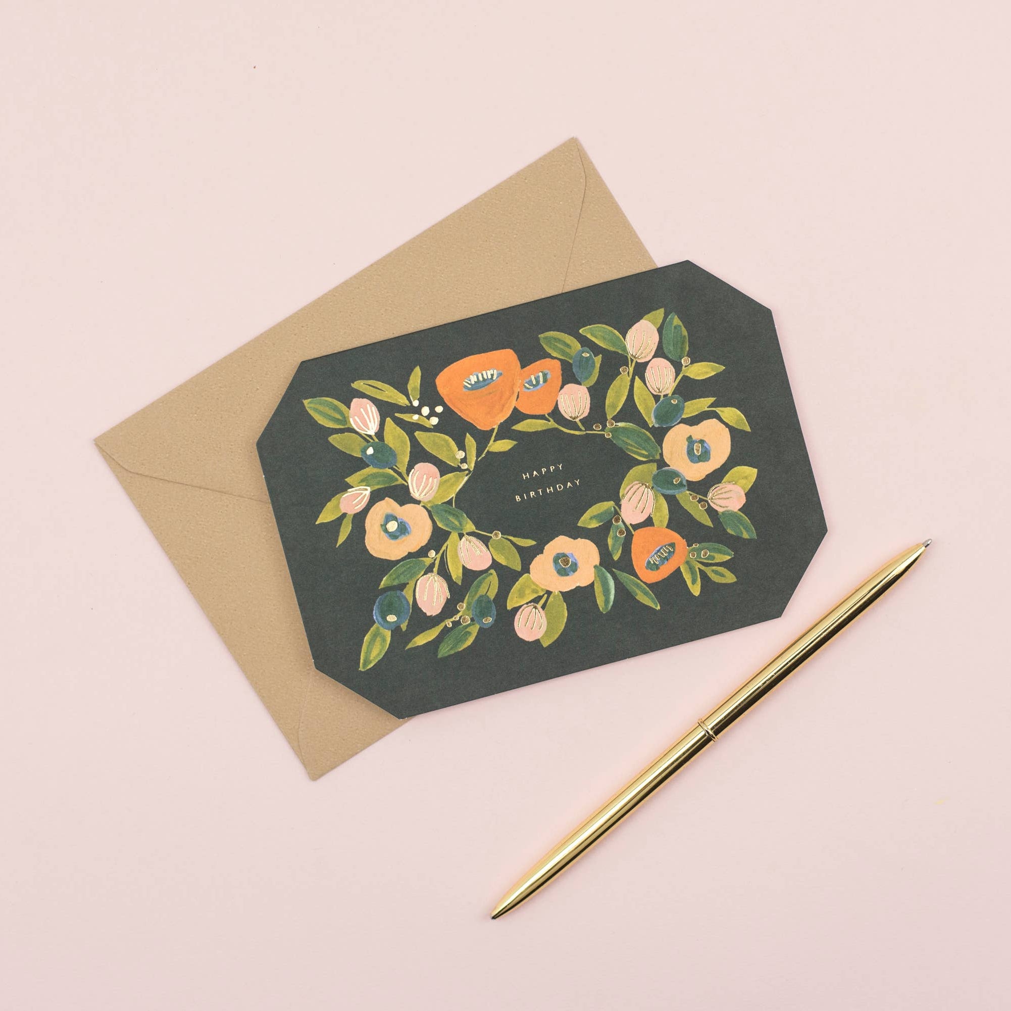 'Happy Birthday' Shaped Greetings Card - Winter's Moon 