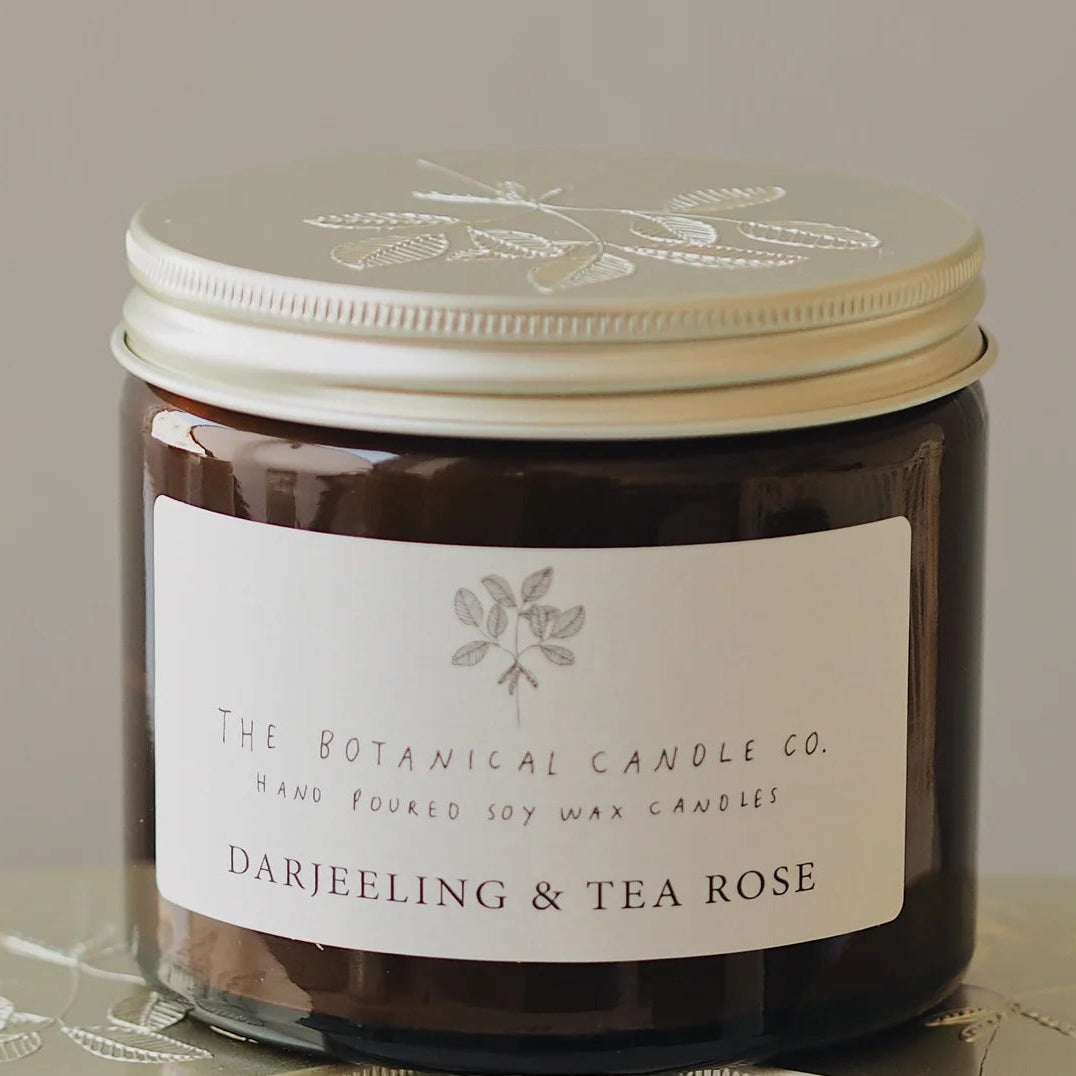 Large 'Darjeeling & Tea Rose' Soy Candle - Winter's Moon 
