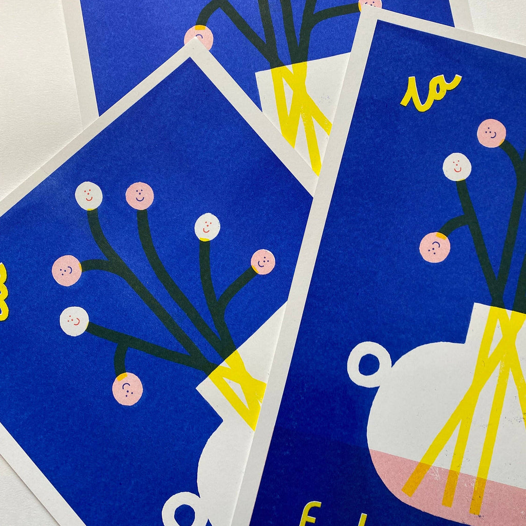 'La Fleurs' A3 Risograph Print | Winter's Moon – Winter's Moon Ltd.