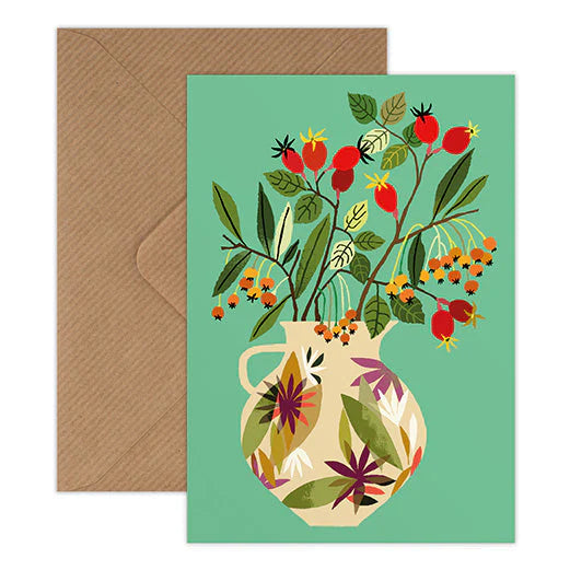'Rosehips' Greetings Card - Winter's Moon 