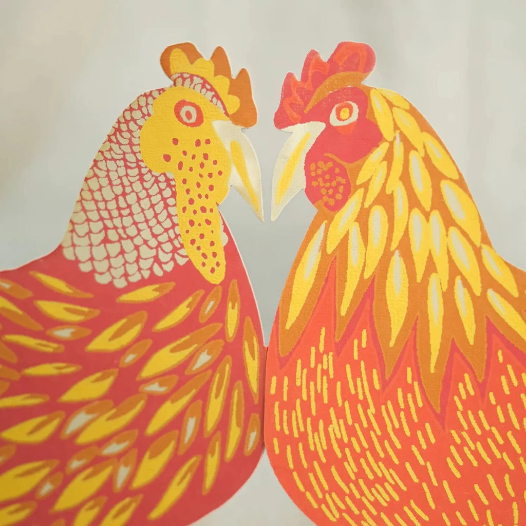 Screen printed chicken garland by East End Press