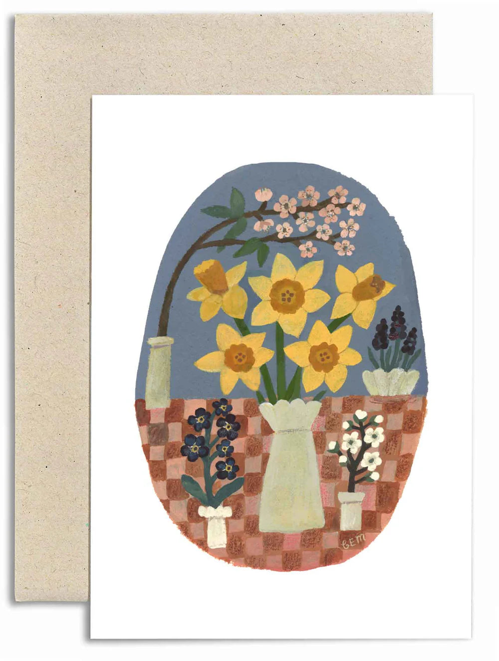 'Daffodils on the Table' Greetings Card - Winter's Moon 