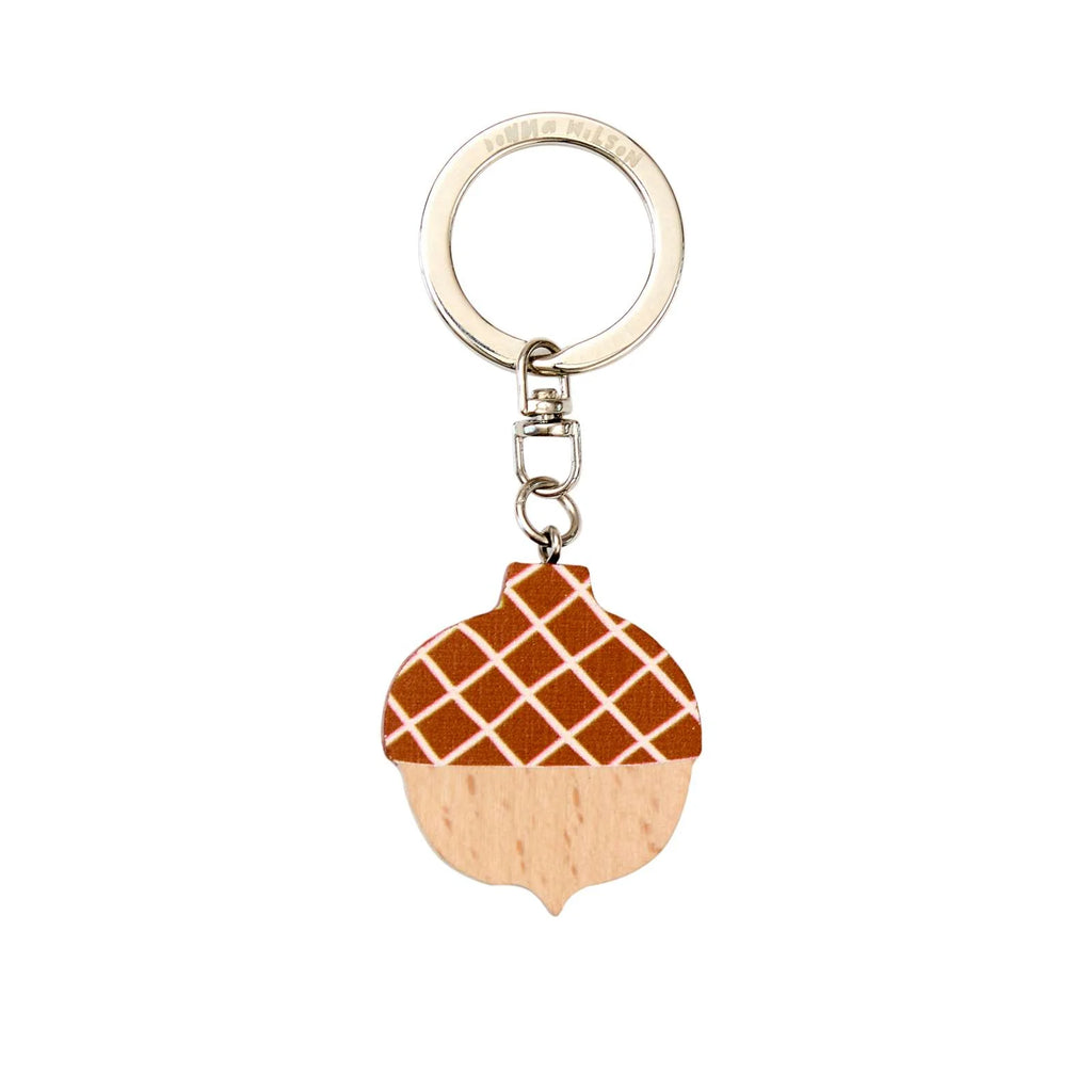 Wooden acorn printed Donna Wilson keyring