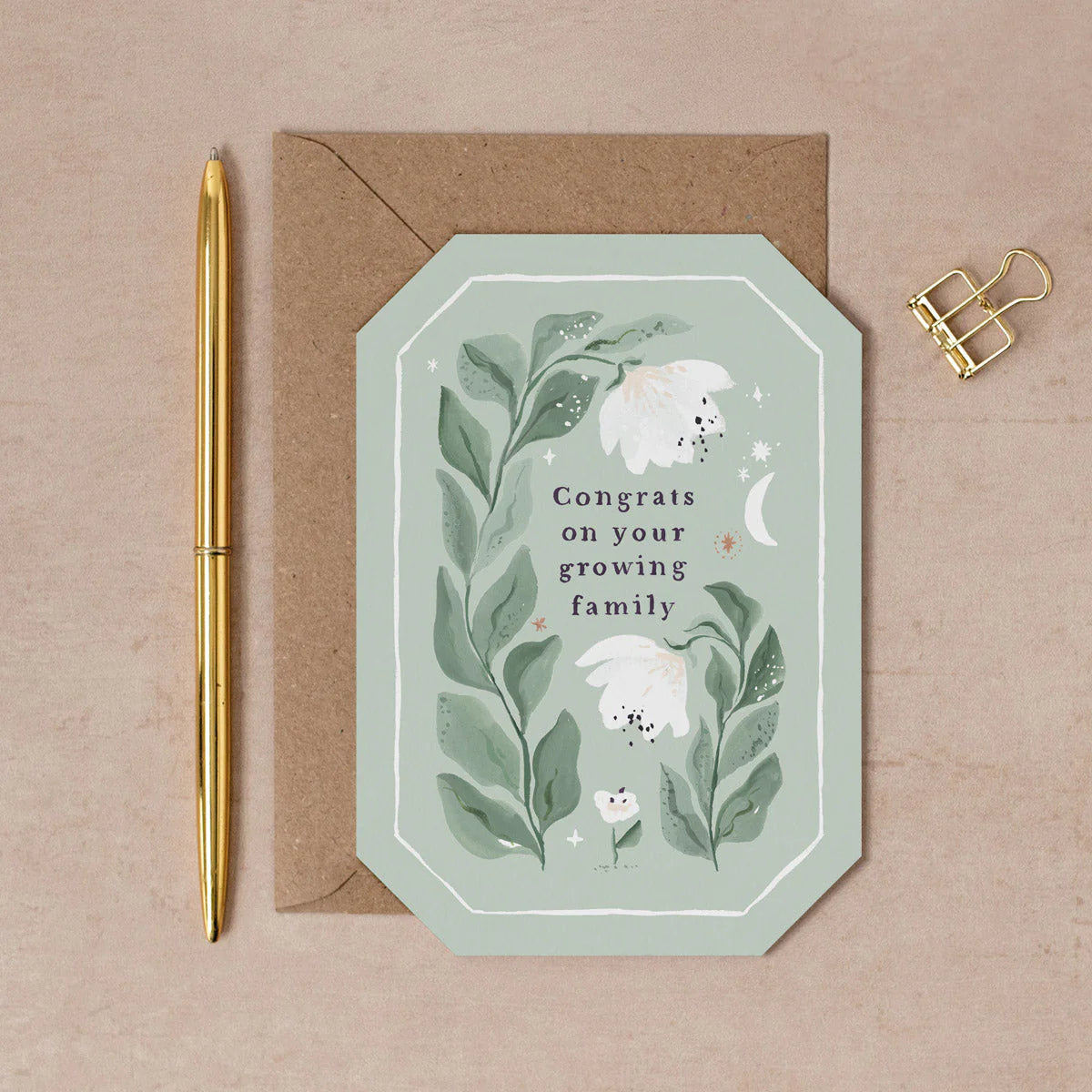 'Congrats on Your Growing Family' Greetings Card - Winter's Moon 