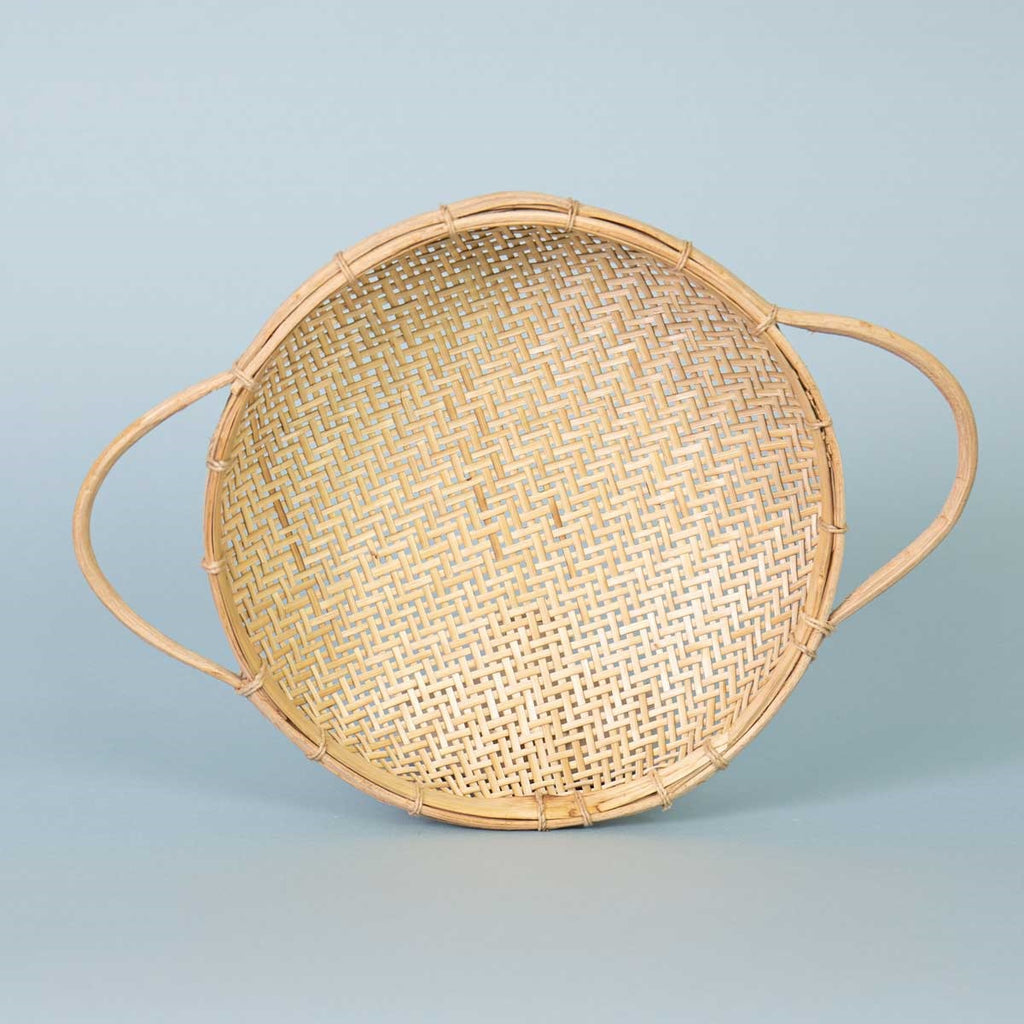 Wooden bamboo strainer with handles - Winter's Moon