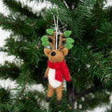 'Deer with Treetop' Felted Christmas Decoration
