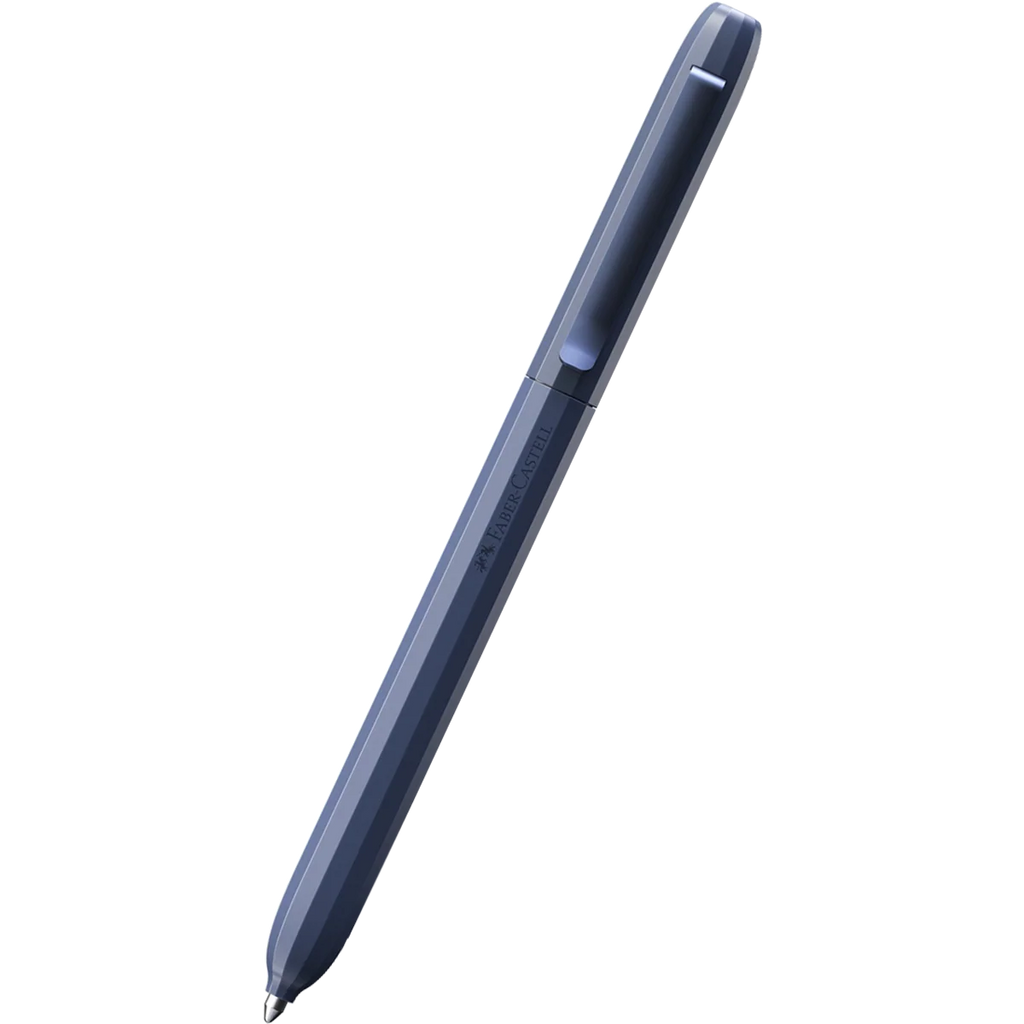 Blue pen on a white background