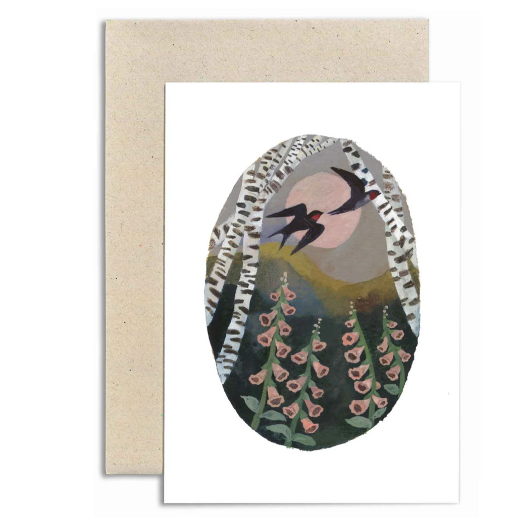 Gemma Koomen Silver Birch Dreaming card on white background