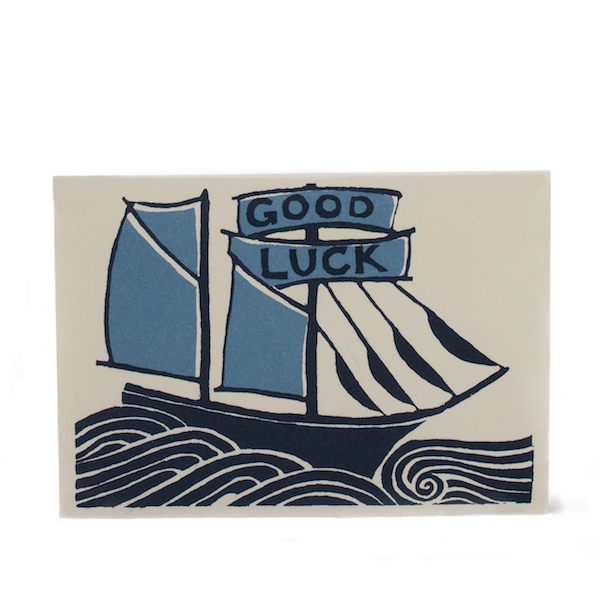 'Good Luck' Ship Greetings Card by Cambridge Imprint