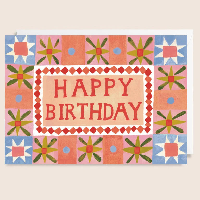 Pattern 'Happy Birthday' Greetings Card - Winter's Moon 