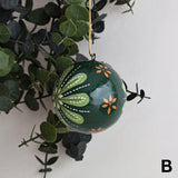 Papier Mâché Baubles - Green