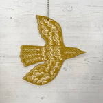 Plywood Hanging Blackbird - Winter's Moon 