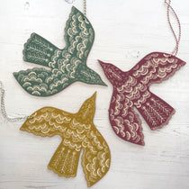 Plywood Hanging Blackbird - Winter's Moon 