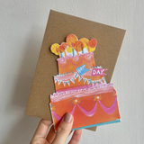 'Birthday Cake' Mantelpiece Greetings Card - Winter's Moon 