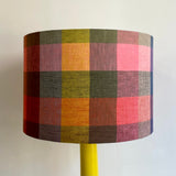 'Festival' Check Fabric Lampshade - Winter's Moon 