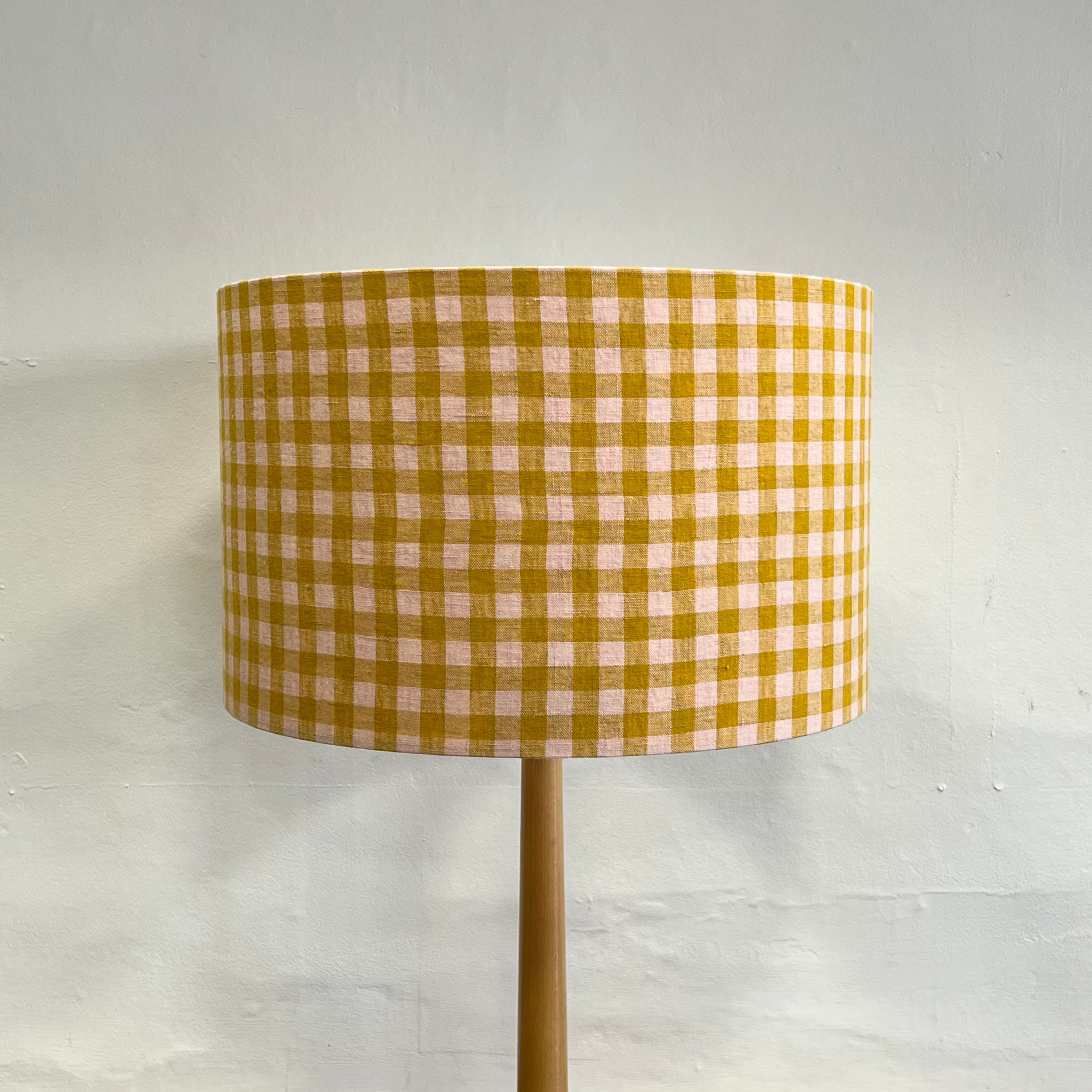 Large Lampshade in Rhubarb & Custard Gingham - Winter's Moon 