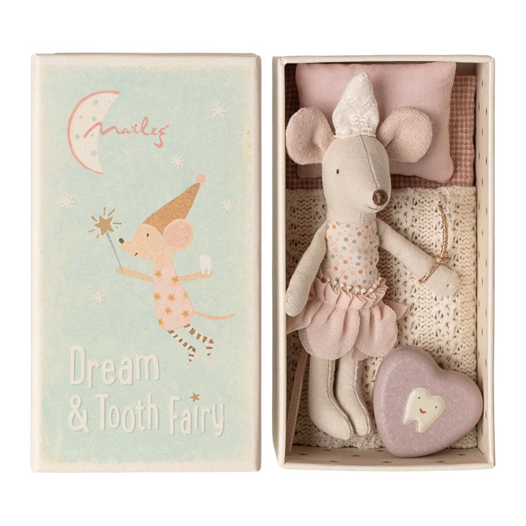 Maileg Tooth Fairy Mouse In Matchbox - Little Sister - Winter's Moon 