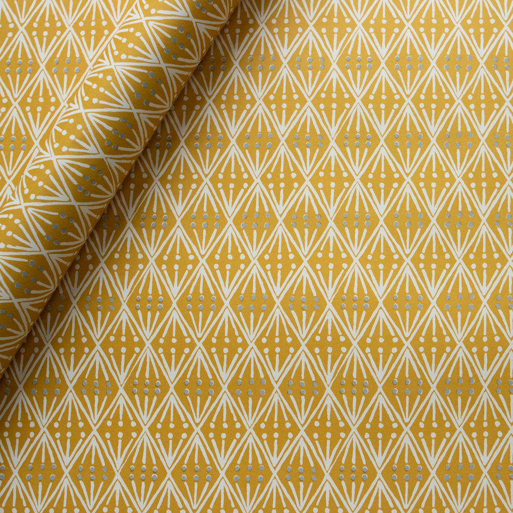 'Selvedge Mustard' Wrapping Paper by Cambridge Imprint