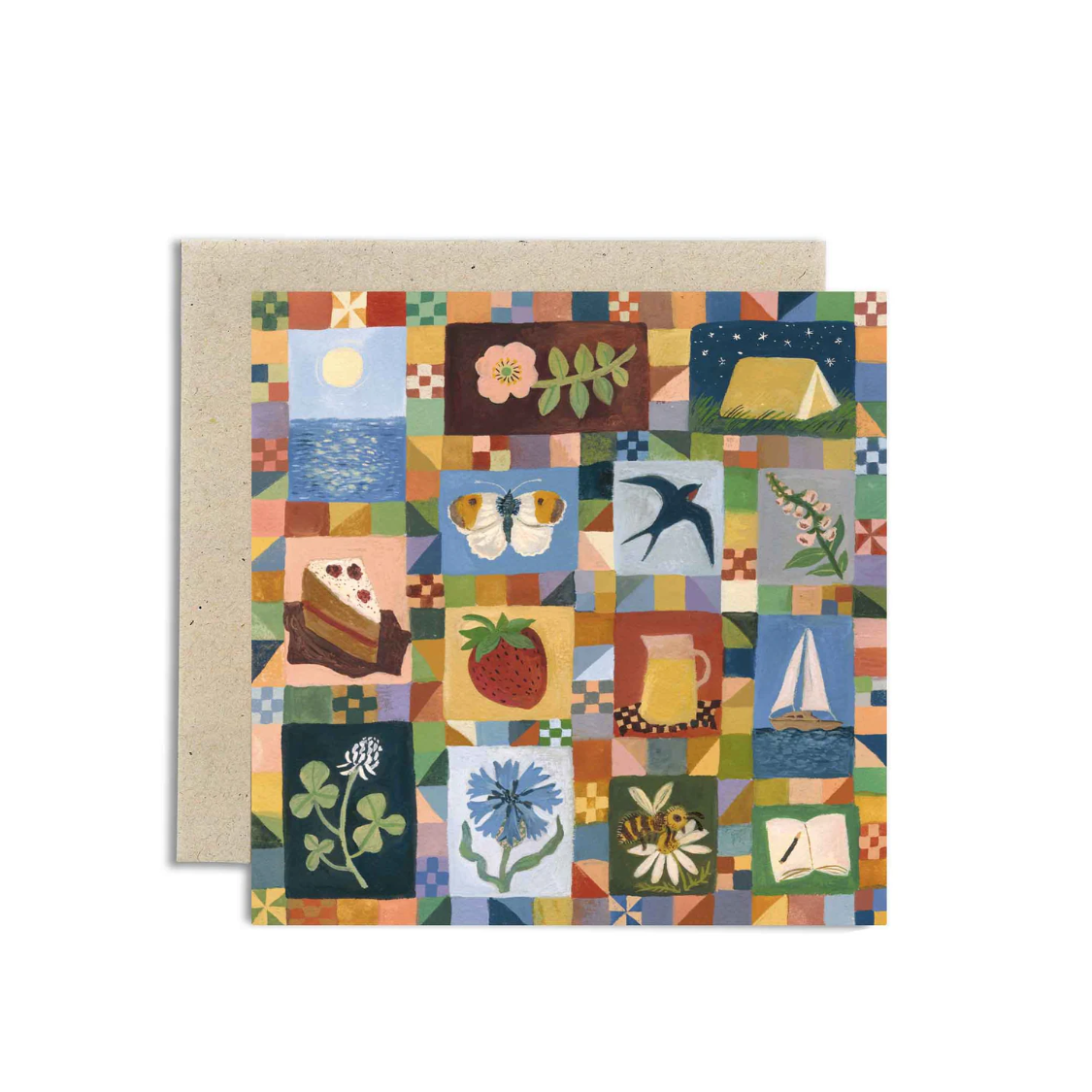 'Patchwork Summer' Greetings Card - Winter's Moon 