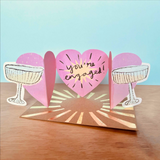 'Clinking Glasses' Cut-Out Greetings Card - Winter's Moon 