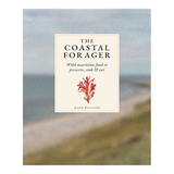 Book cover of 'The Coastal Forager' with a coastal scene in the background