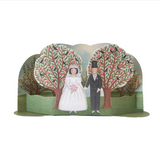 elizabeth harbour designs - wedding couple diorama pop-up card on white background - winter's moon