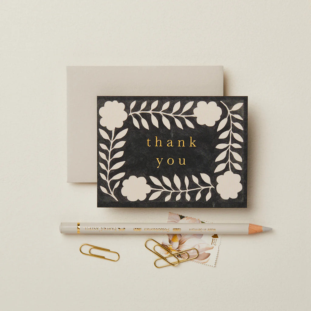 Ink Flora 'Thank You' Mini Greetings Card - Wanderlust