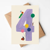 'Four' Greetings Card