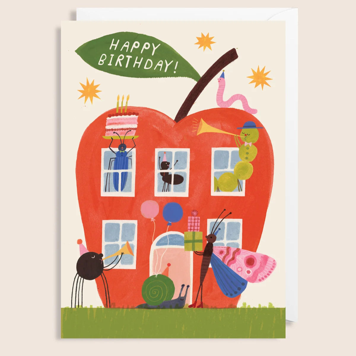 'Apple Birthday Party' Greetings Card - Winter's Moon 